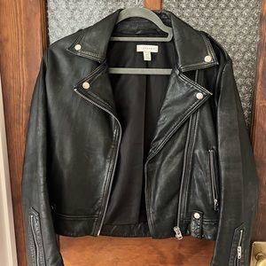 Leather moto jacket